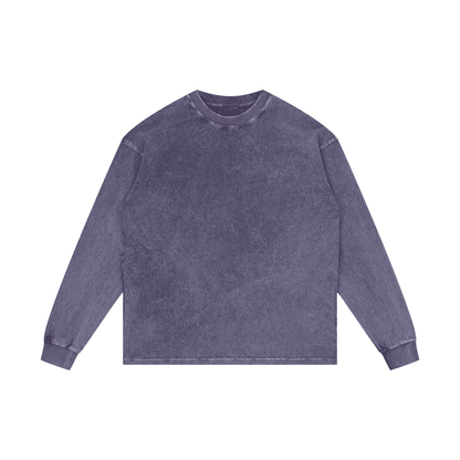 Acid Wash Long Sleeve Tee in Purple Haze, front