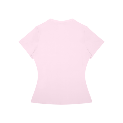 Women's Fitted Training Tee in Pink, back