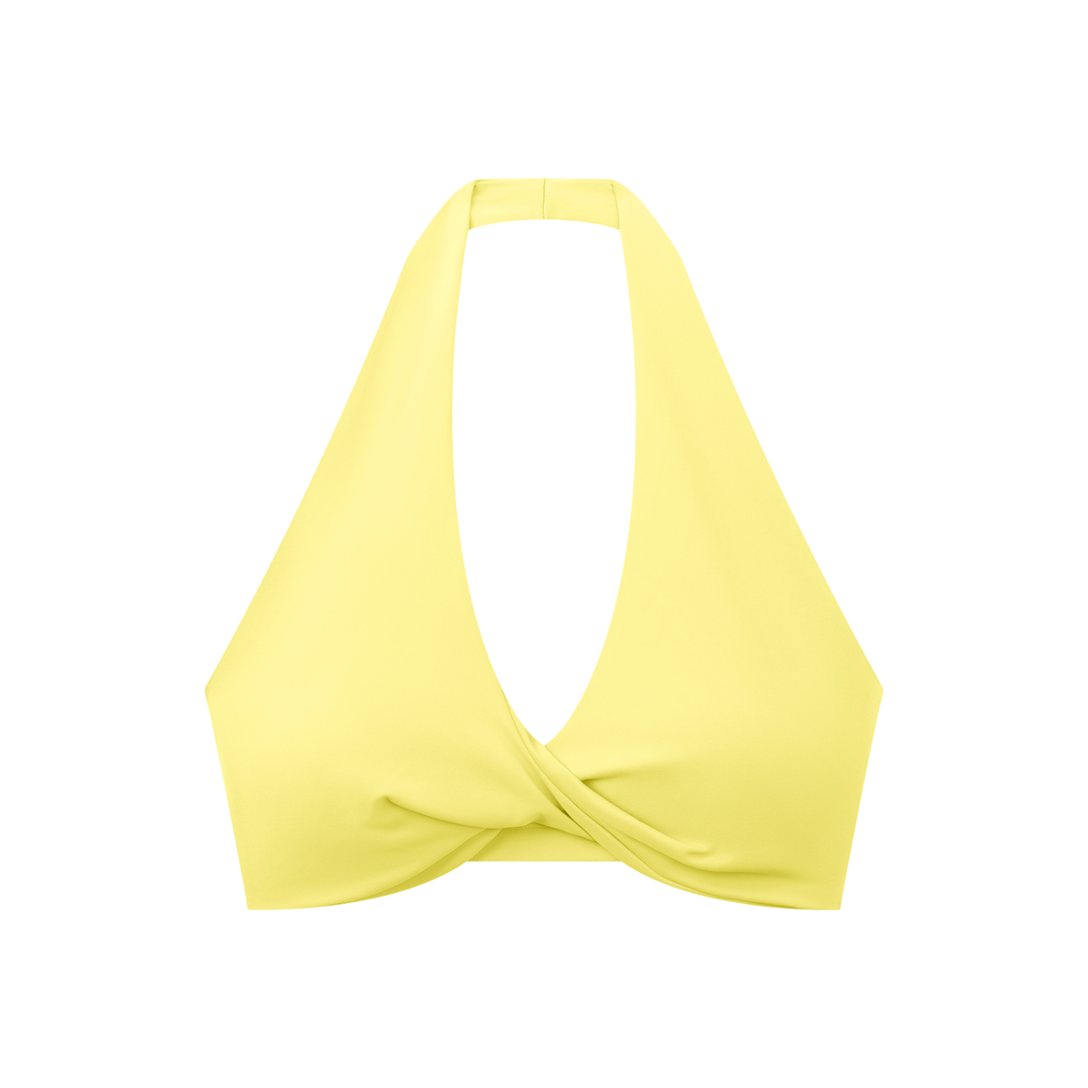 Halter Sports Bra in Yellow, front