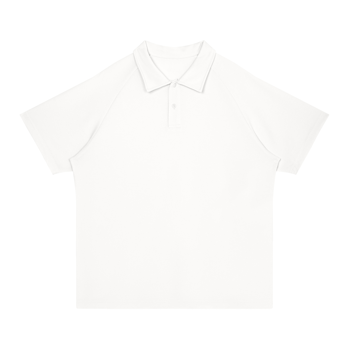 Stretch Raglan Polo in White, front