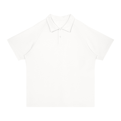 Stretch Raglan Polo in White, front