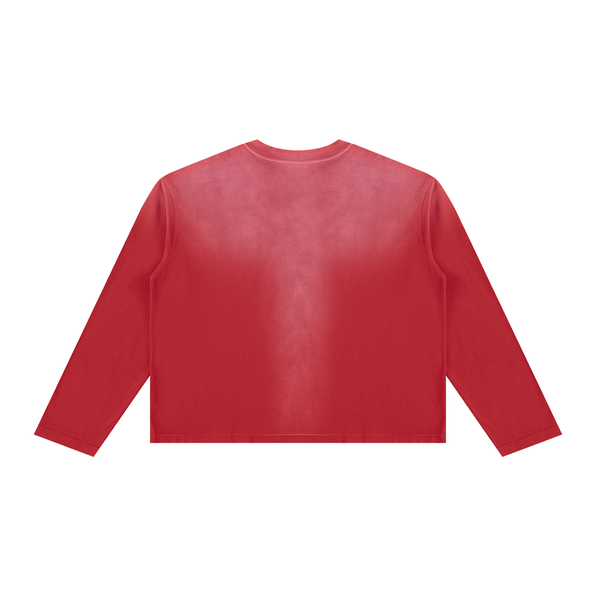 Sunfade Long Sleeve Tee in Red, back