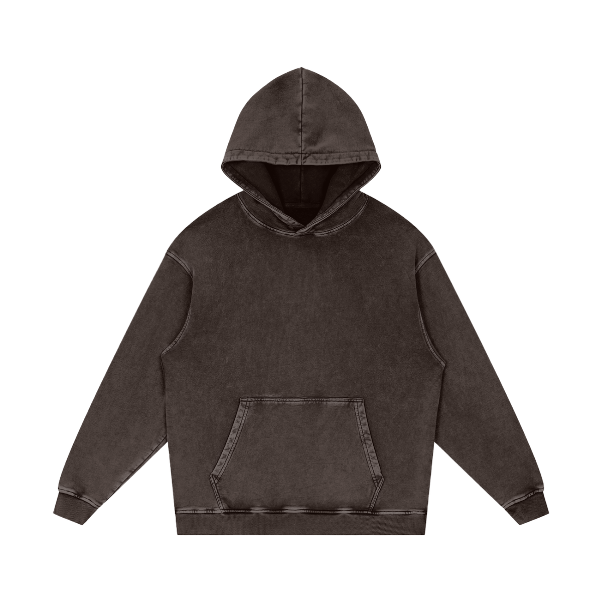Snow Wash Heavyweight Hoodie in Dark Grey, front