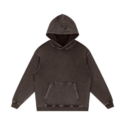 Snow Wash Heavyweight Hoodie in Dark Grey, front