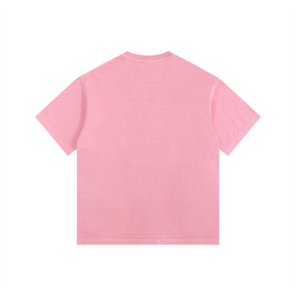 Vintage Wash Oversized Tee in Pink, back