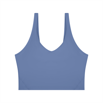 Cropped Yoga Tank in Cobalt, front