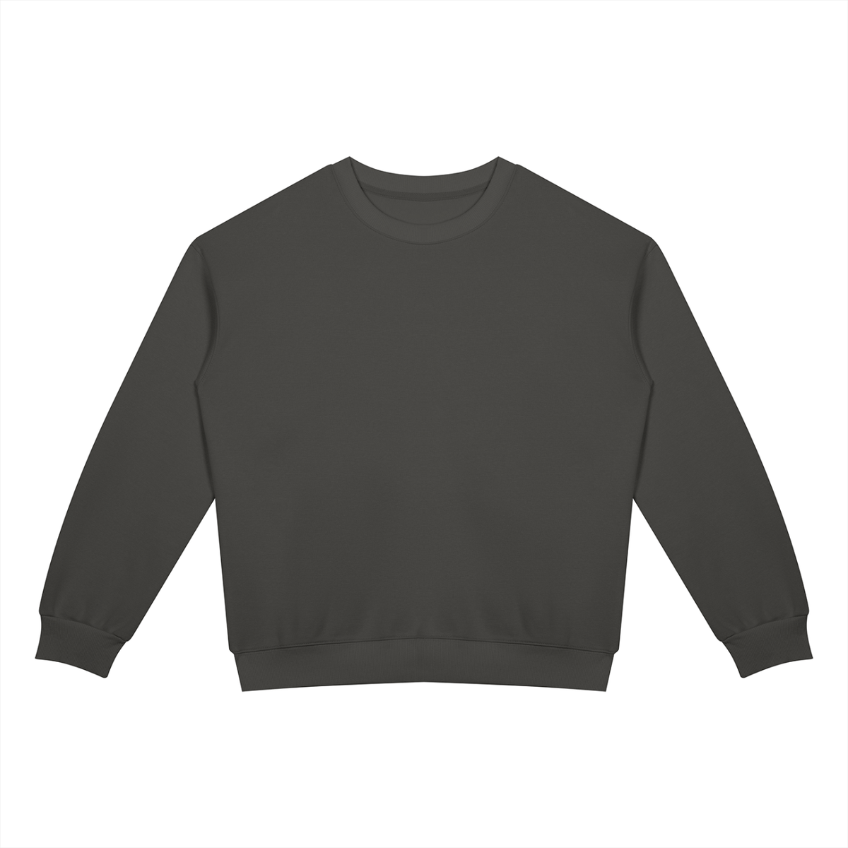 Drop Shoulder Crew Sweatshirt in Charcoal Grey, front
