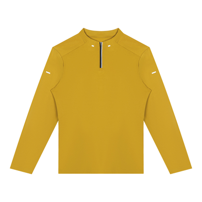 Quarter-Zip Training Top in Yellow, front