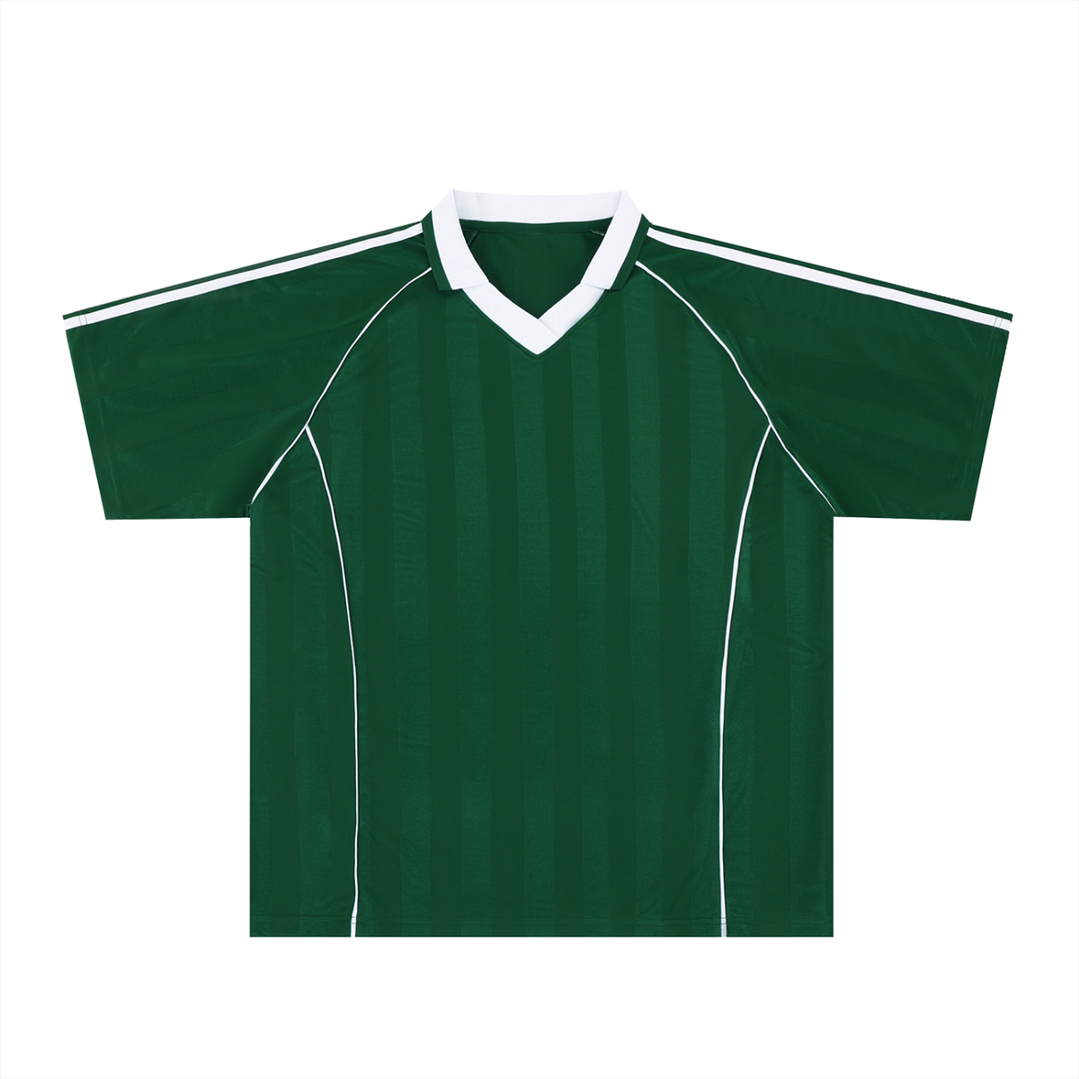 Collared Soccer Jersey in Dark Green with White, front