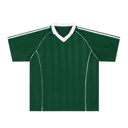 Collared Soccer Jersey in Dark Green with White, front