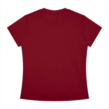 Women's Slim Fit Tee in Wine Red, back