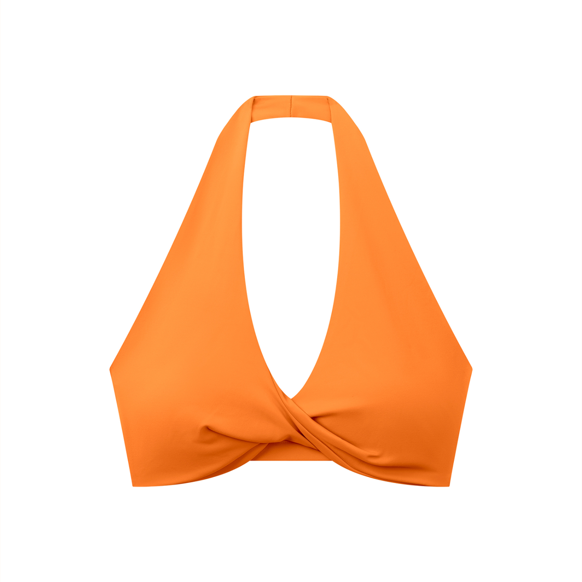Halter Sports Bra in Orange, front