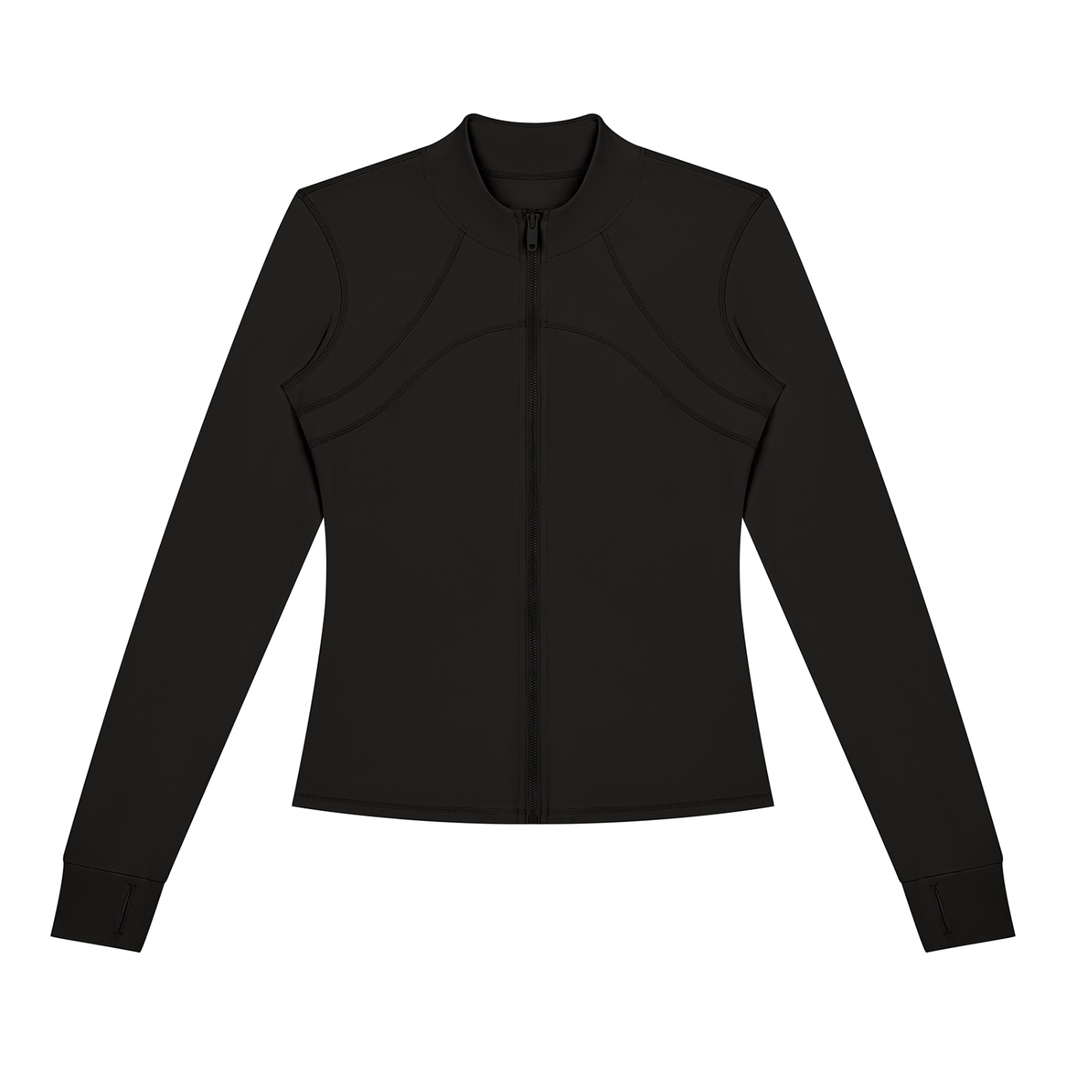 Women's Fitted Training Jacket in Black, front