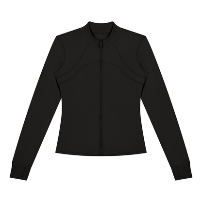 Women's Fitted Training Jacket in Black, front