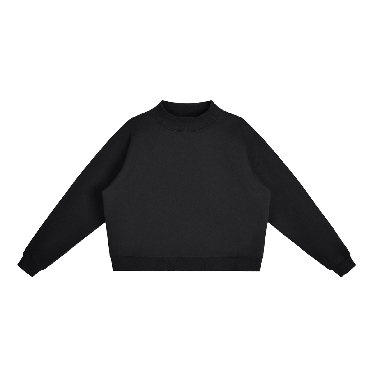 Women's Mock Neck Sweatshirt in Black, front