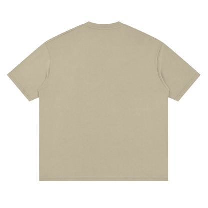 Oversized Drop Shoulder Tee in Khaki Green, back