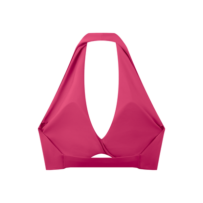 Halter Sports Bra in Rose Red, back