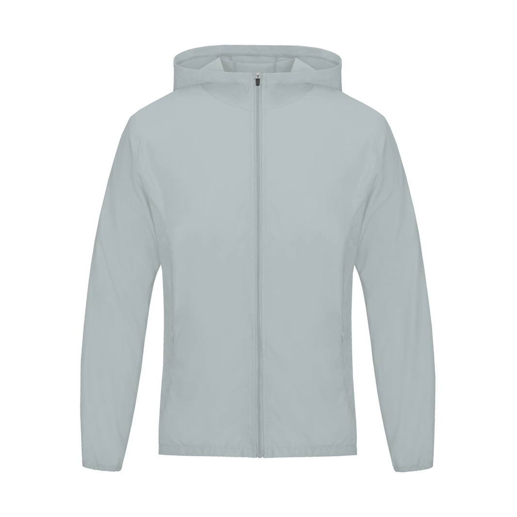 Lightweight Hooded Training Jacket in Light Grey, front