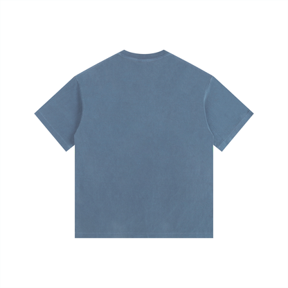 Vintage Wash Oversized Tee in Royal Blue, back