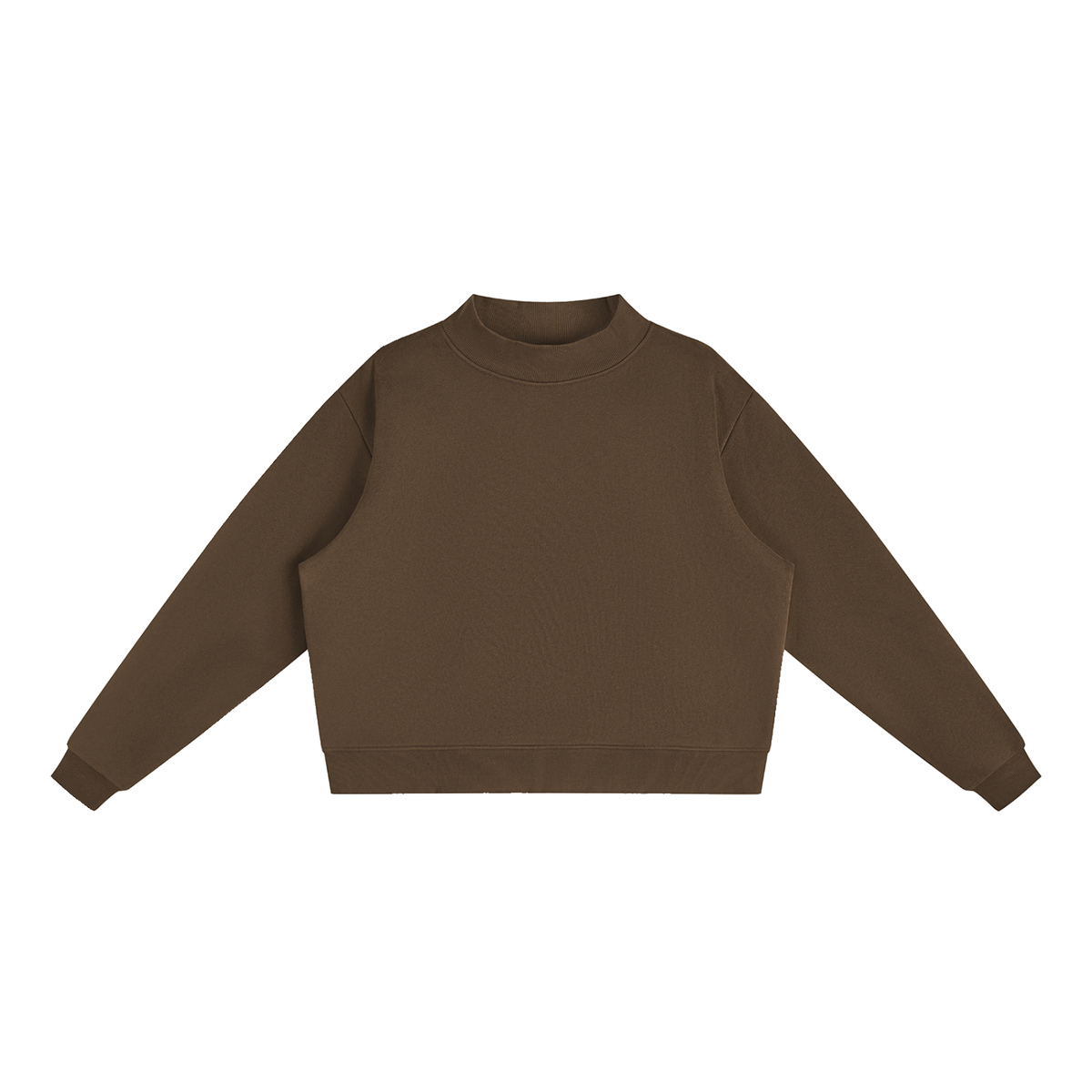 Women's Mock Neck Sweatshirt in Brown, front