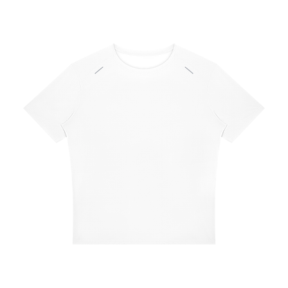 Reflective Raglan Running Tee in White, front