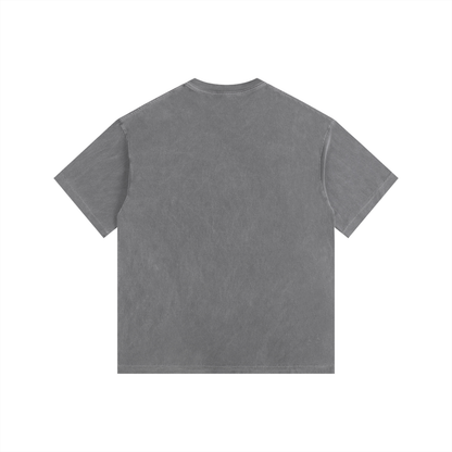 Vintage Wash Oversized Tee in Grey, back