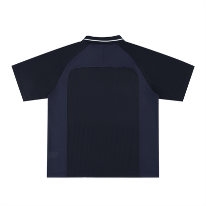 Striped Football Jersey in Navy, back