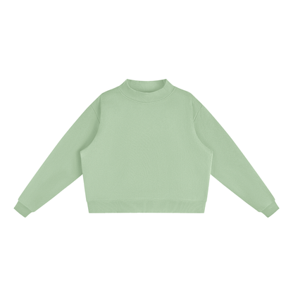 Women's Mock Neck Sweatshirt in Mint Green, front