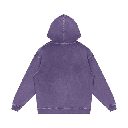 Snow Wash Heavyweight Hoodie in Purple, back