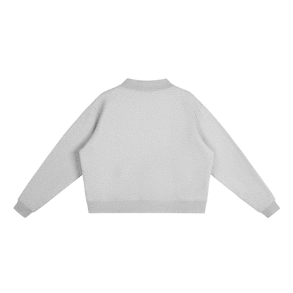 Women's Mock Neck Sweatshirt in Marl Grey, back