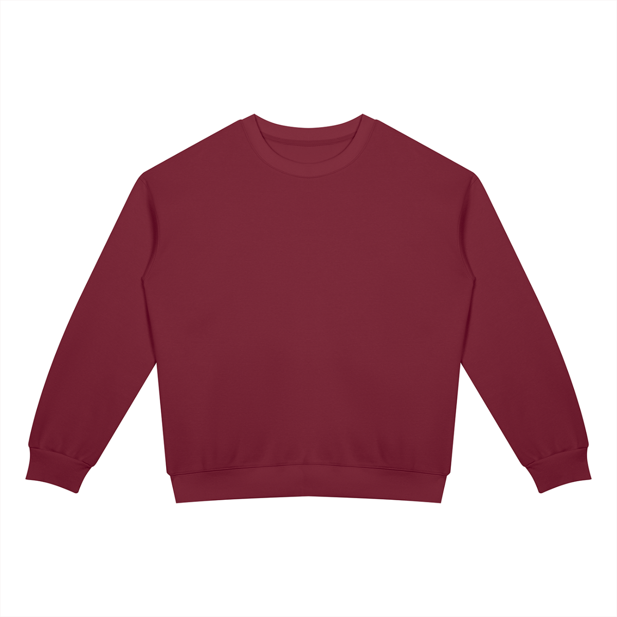 Drop Shoulder Crew Sweatshirt in Wine Red, front
