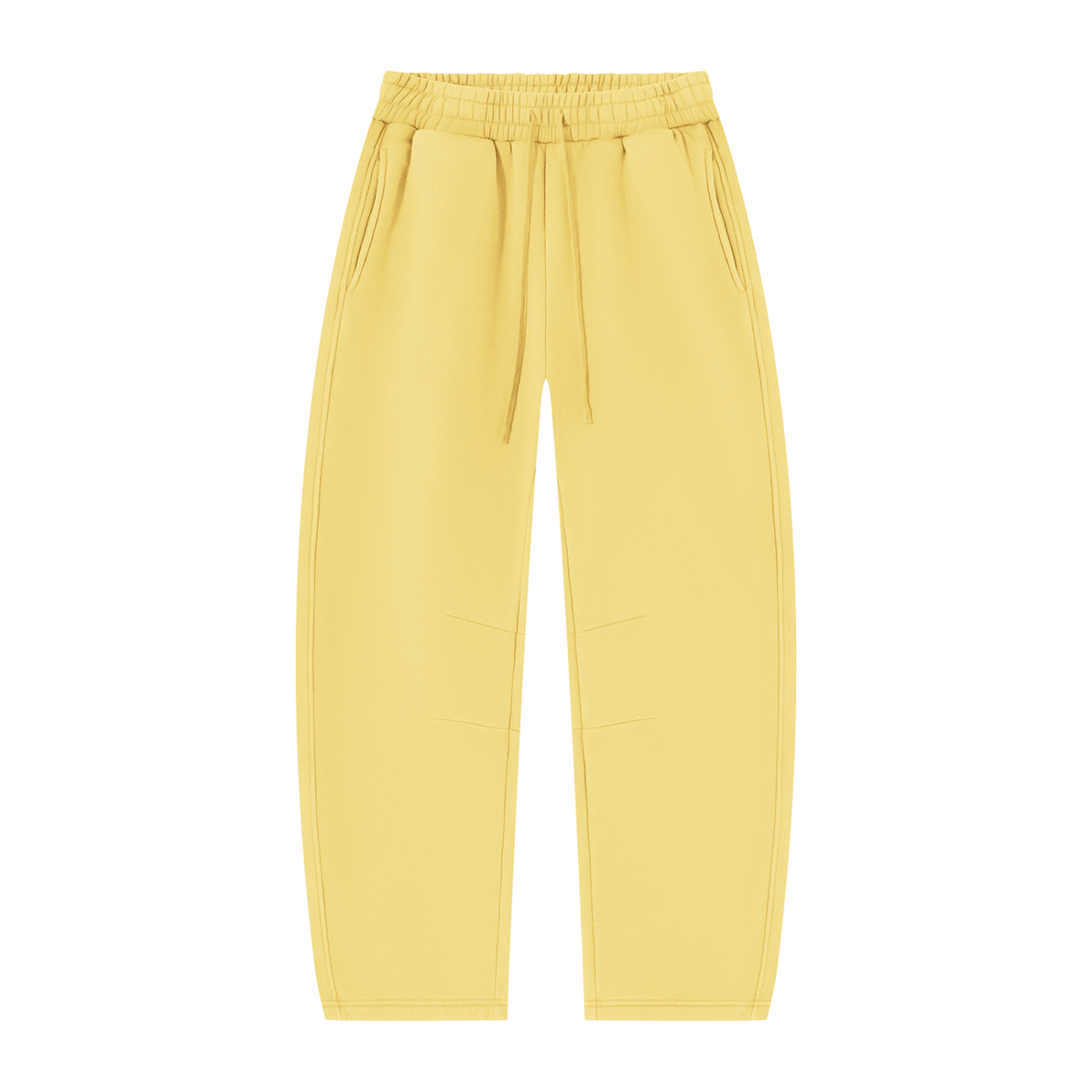 Vintage Wash Barrel Leg Sweatpants in Light Yellow, front