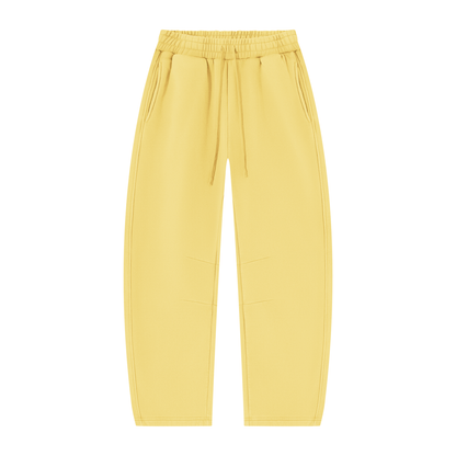 Vintage Wash Barrel Leg Sweatpants in Light Yellow, front