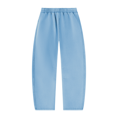Vintage Wash Barrel Leg Sweatpants in Light Blue, back