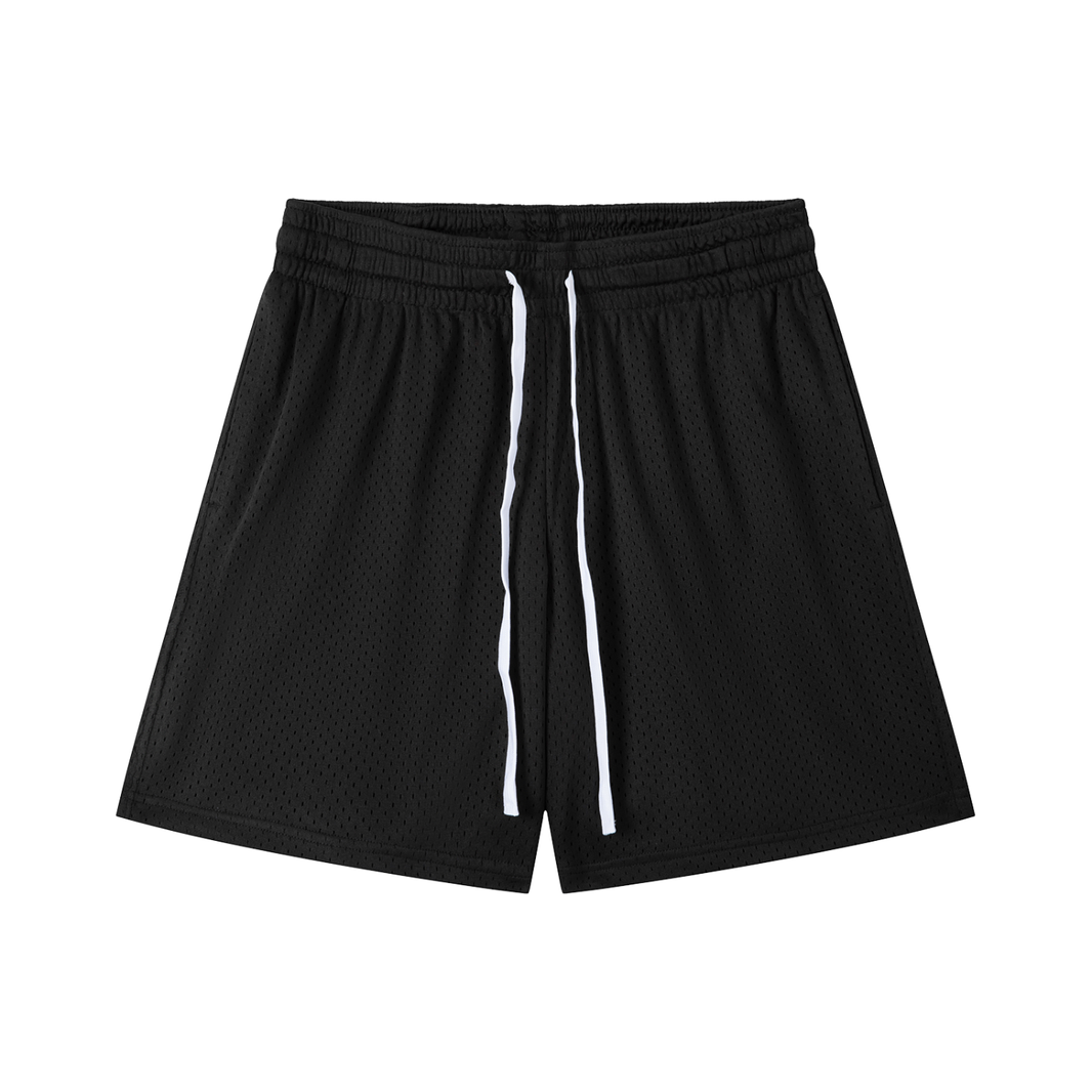 Mesh Training Shorts in Black, front