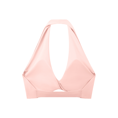 Halter Sports Bra in Pink, back