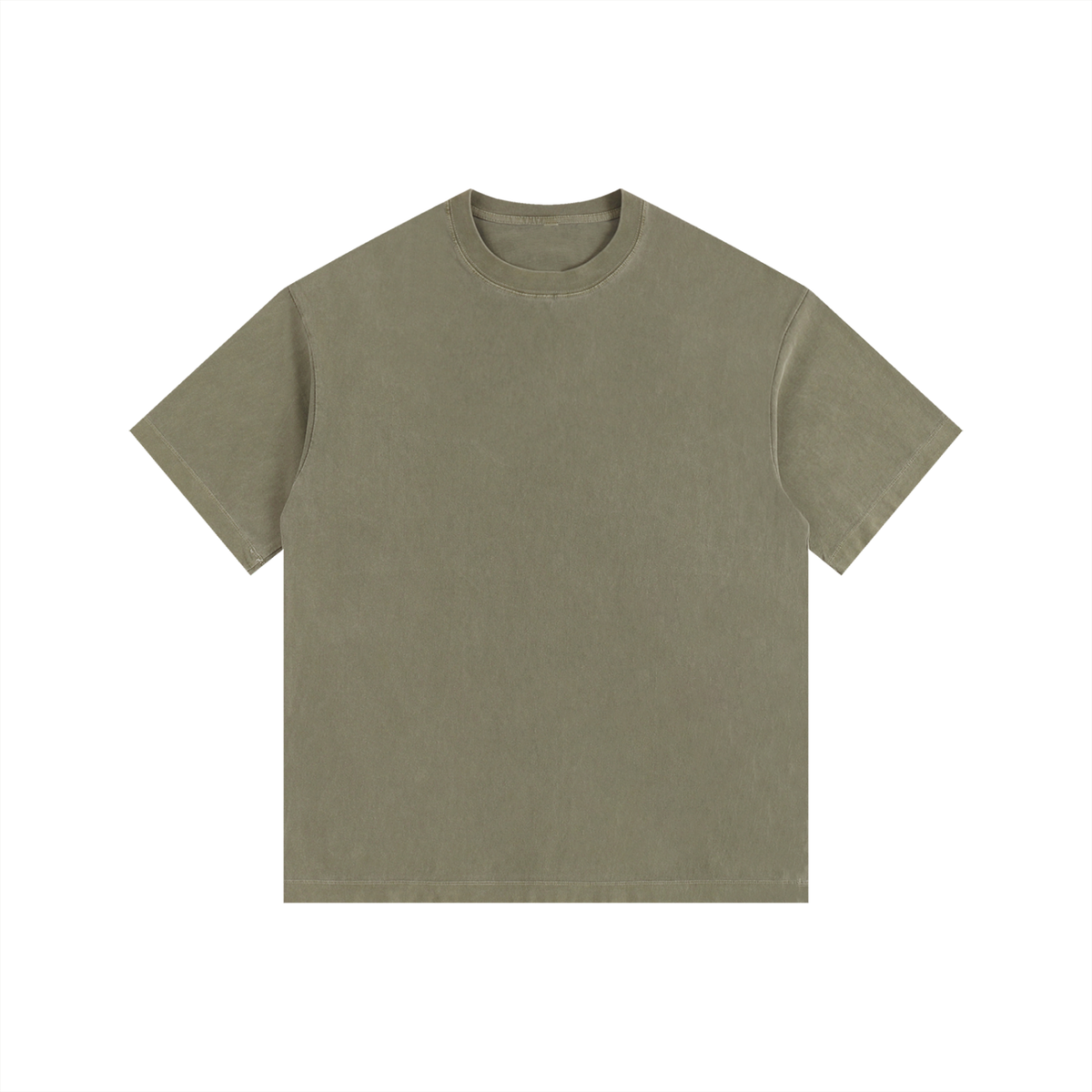 Vintage Wash Oversized Tee in Army Green, front