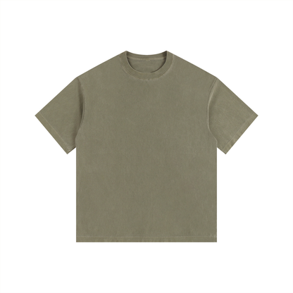 Vintage Wash Oversized Tee in Army Green, front