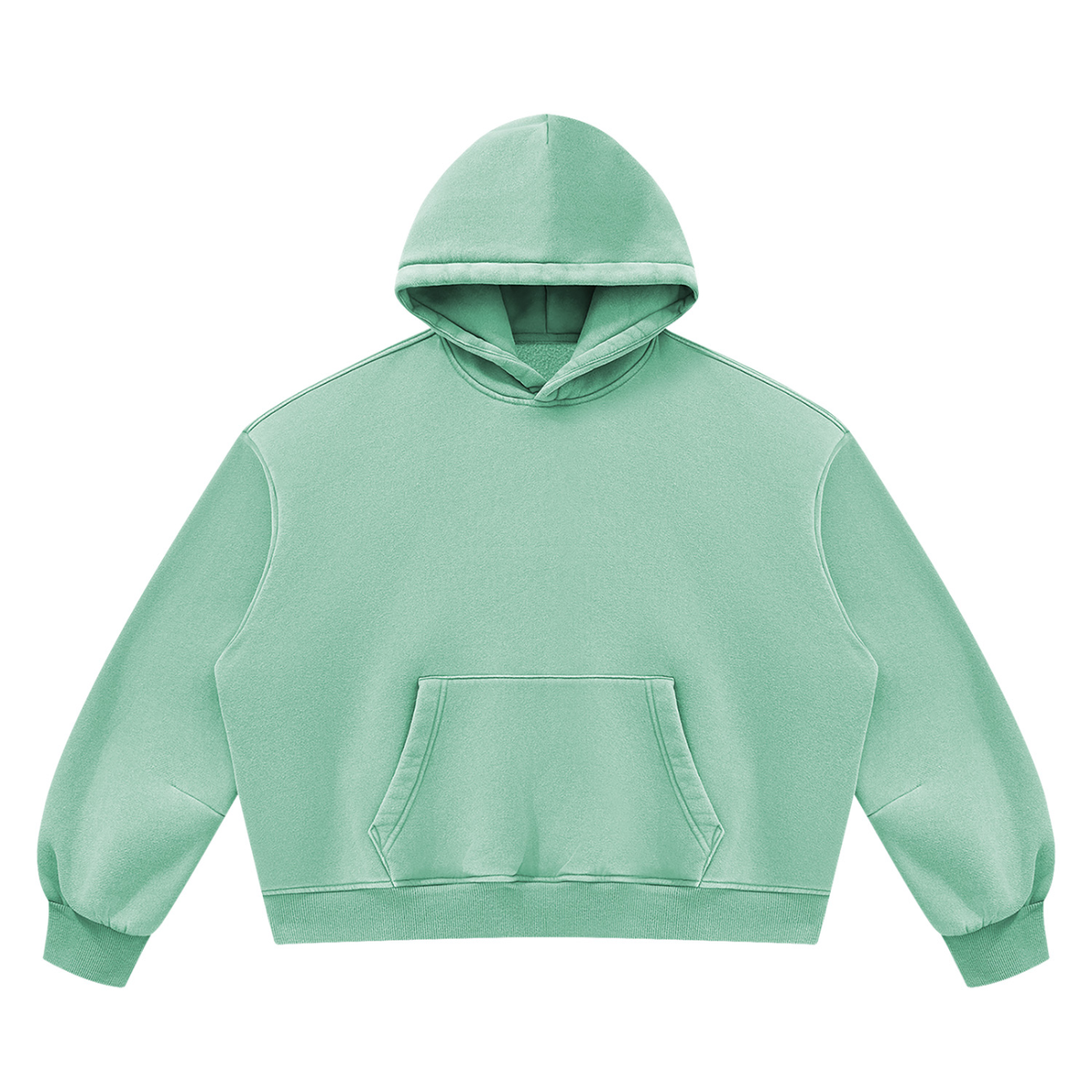 Vintage Wash Boxy Hoodie in Mint Green, front