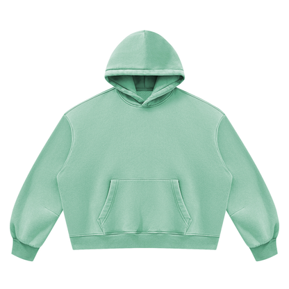 Vintage Wash Boxy Hoodie in Mint Green, front