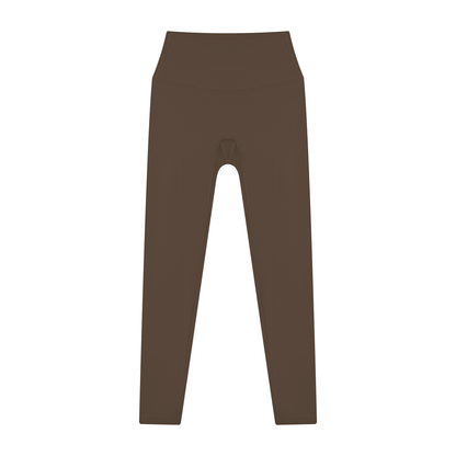 High Waisted Leggings in Coffee, front