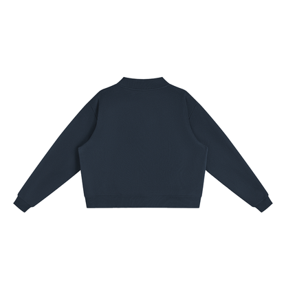 Women's Mock Neck Sweatshirt in Navy, back