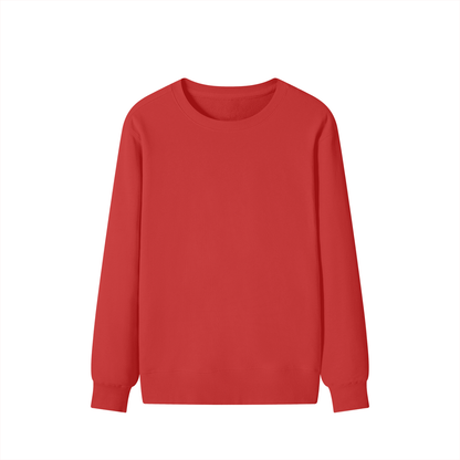 Classic Cotton Crew Sweatshirt in Red, front