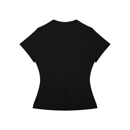 Women's Fitted Training Tee in Black, front