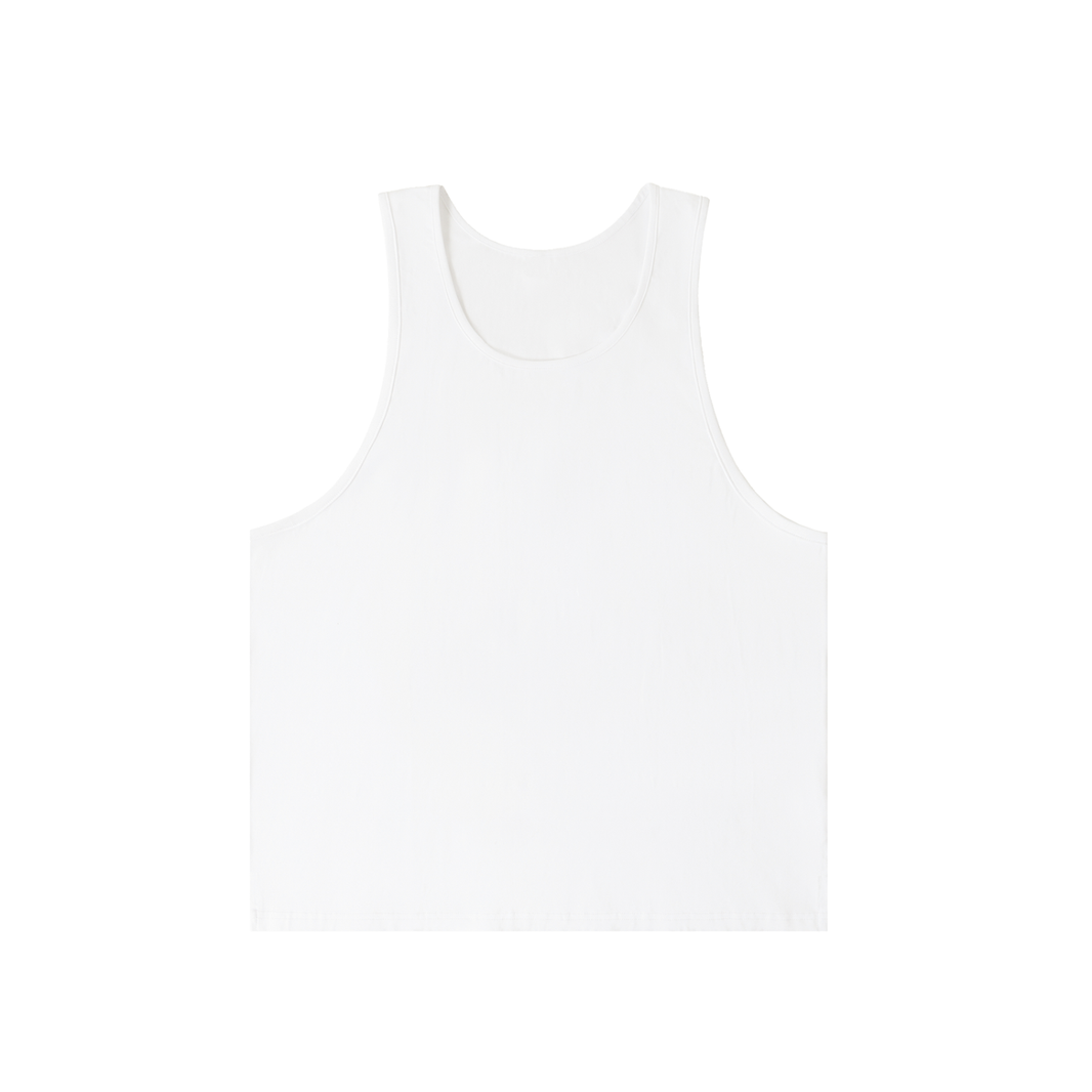 Loose Fit Singlet in White, front