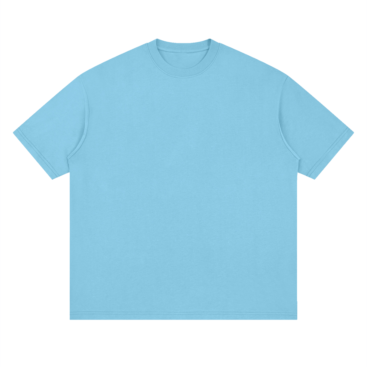 Oversized Drop Shoulder Tee in Medium Blue, front