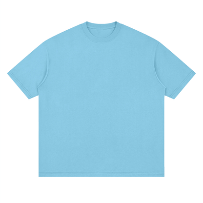 Oversized Drop Shoulder Tee in Medium Blue, front