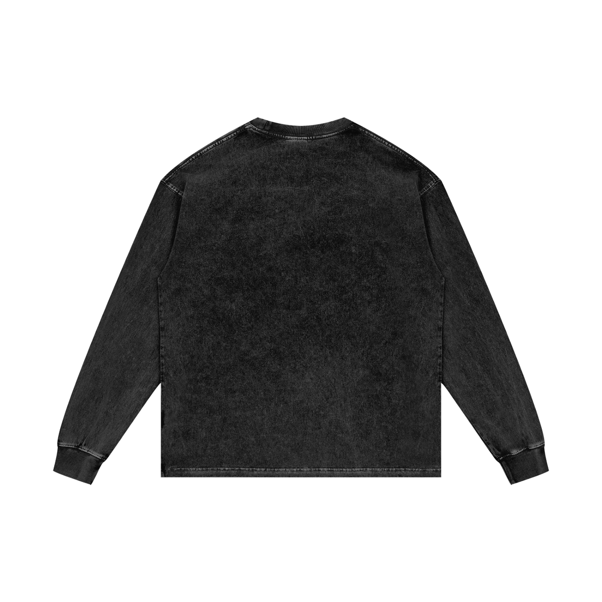 Acid Wash Long Sleeve Tee in Black Beauty, back