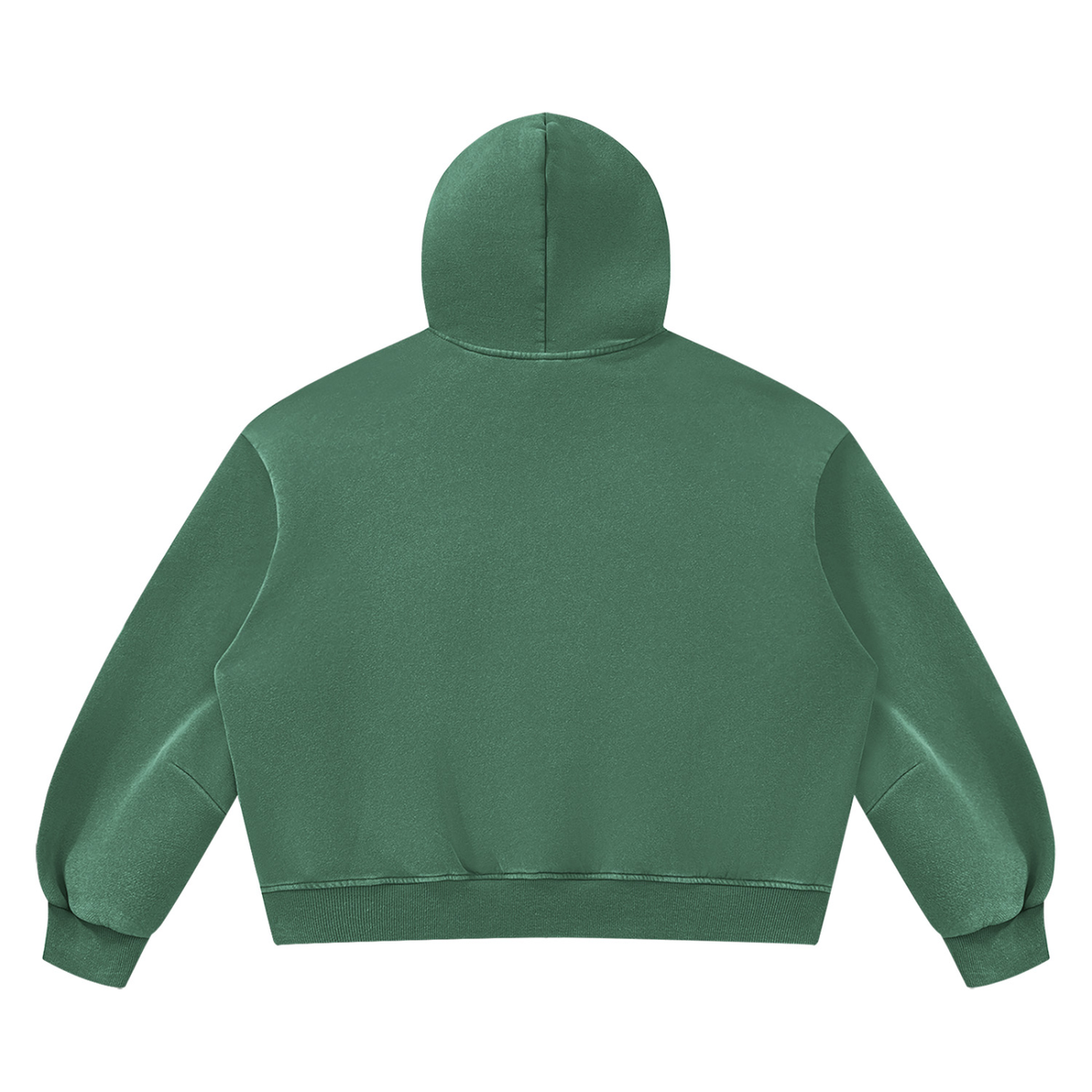 Vintage Wash Boxy Hoodie in Dark Green, back