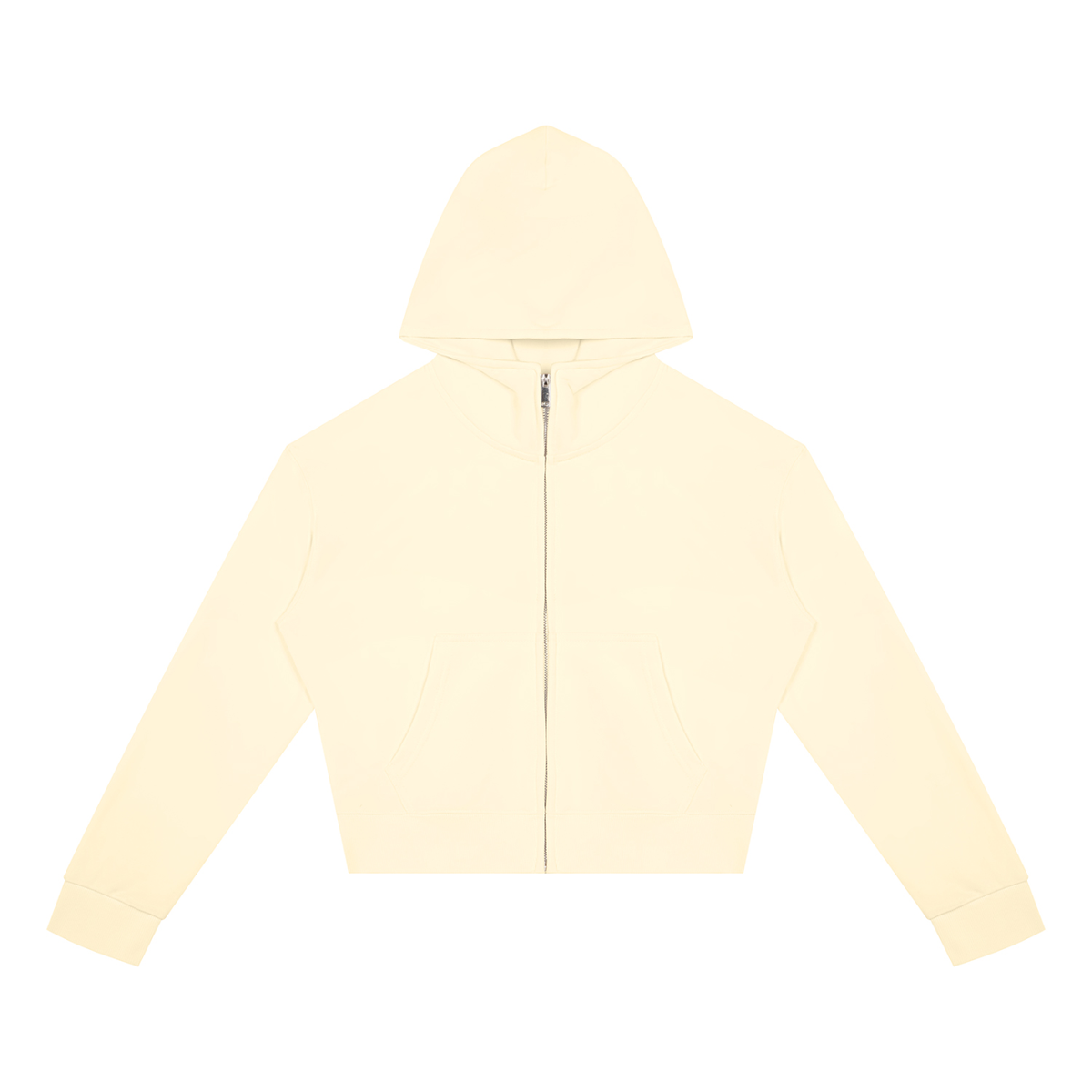 Women's Cropped Zip Hoodie in Apricot, front